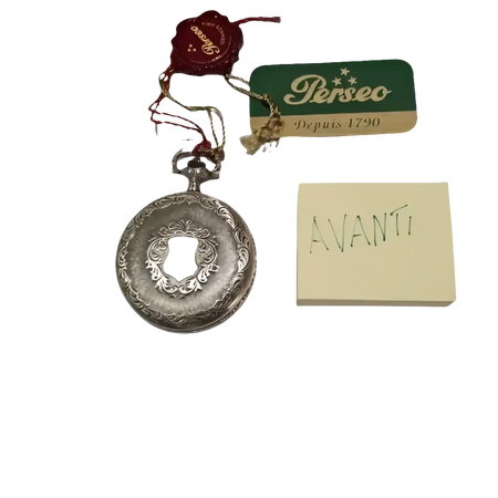 Orologio tasca meccanico PERSEO 17102/SPMET con incisioni in argento ornate