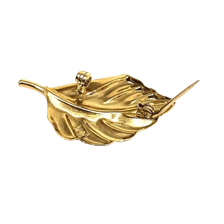 spilla oro giallo 750/1000 a forma di foglia UNOAERRE|bonini-gioielli