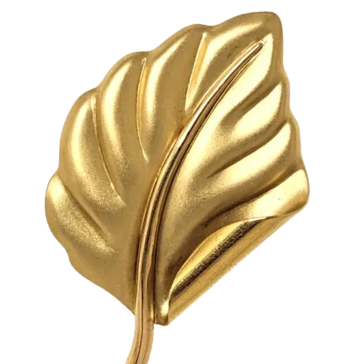 spilla oro giallo 750/1000 a forma di foglia UNOAERRE|bonini-gioielli