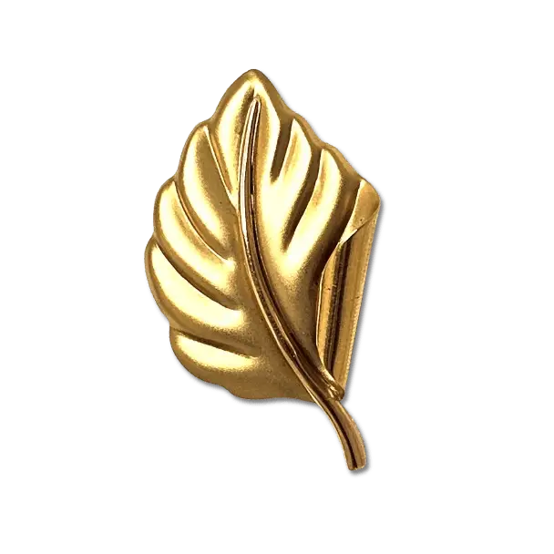 spilla oro giallo 750/1000 a forma di foglia UNOAERRE|bonini-gioielli