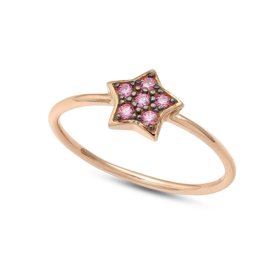 Anello oro rosa  stella zirconi rosa AAZ 128 AMBROSIA|bonini-gioielli
