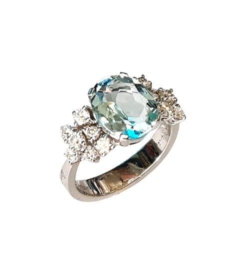 Anello acquamarina e diamanti Marea di Salvini|bonini-gioielli