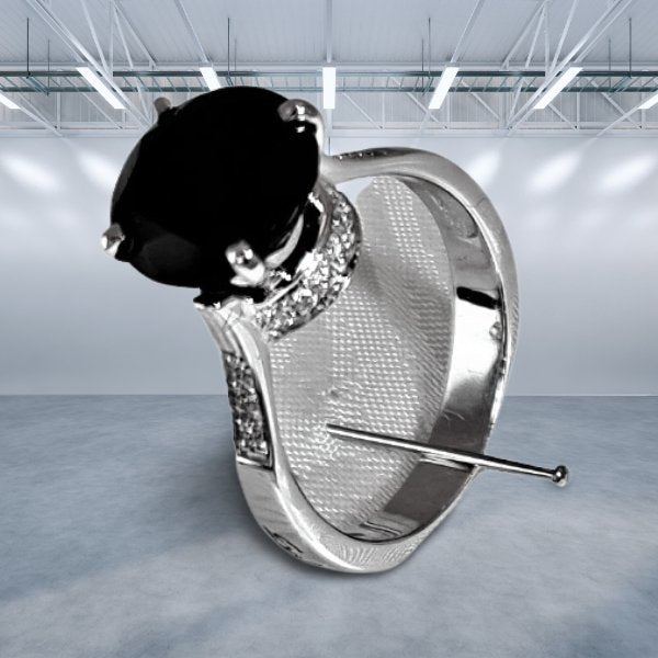 Anello onice nero donna con diamanti Crown di Salvini|bonini-gioielli