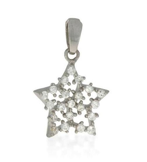 Ciondolo stella oro bianco e zirconi ACZ 006 AMBROSIA|bonini-gioielli