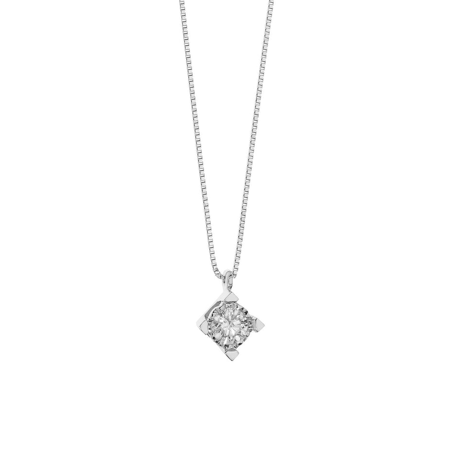 Collana punto luce diamante ct 0,03 GLB 1535 COMETE|bonini-gioielli