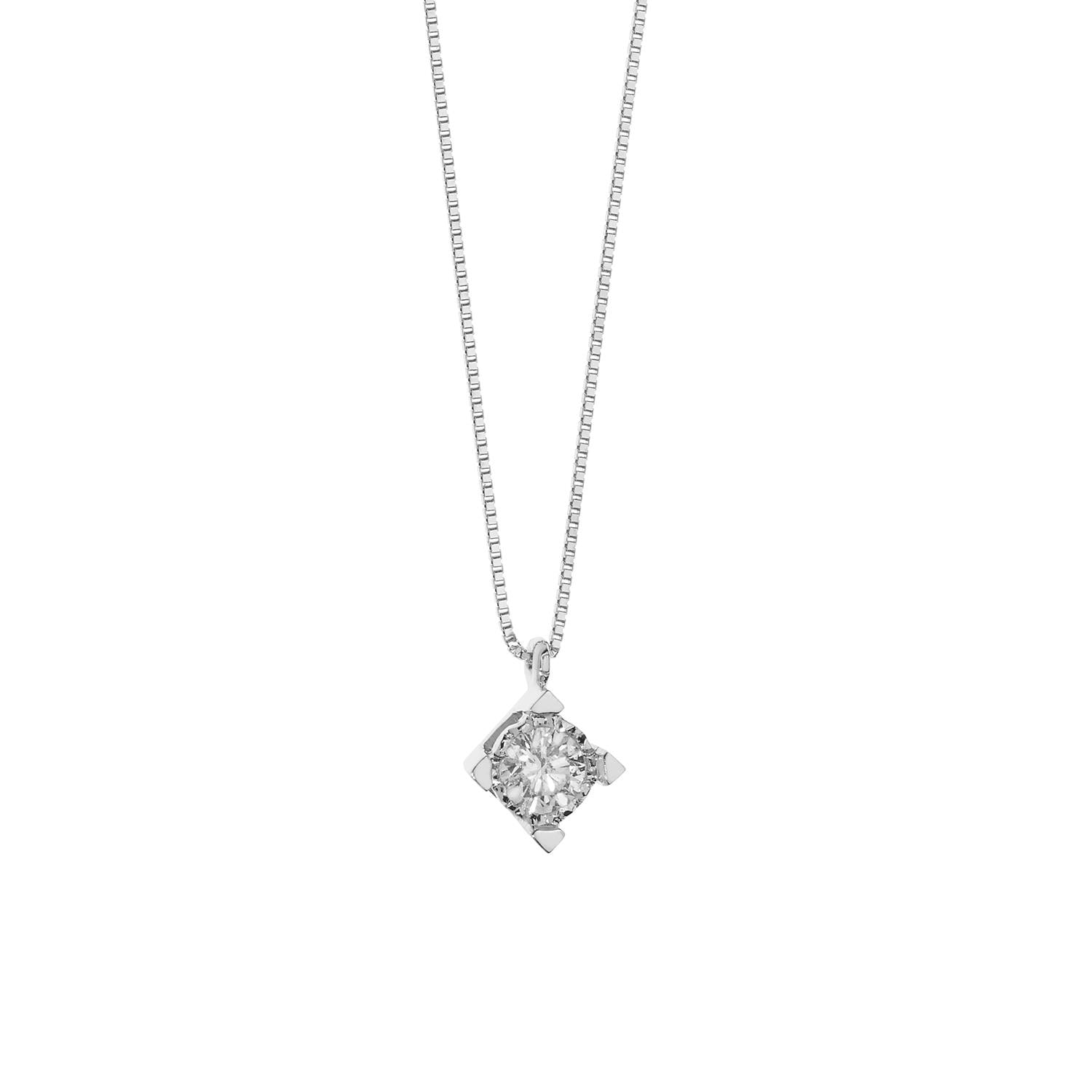 Collana punto luce diamante ct 0,03 GLB 1535 COMETE|bonini-gioielli