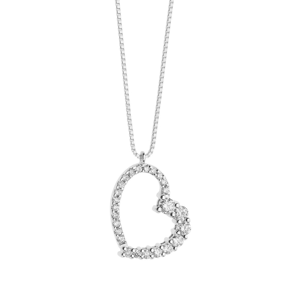 Collana con cuore di diamanti COMETE GLB 1520|bonini-gioielli