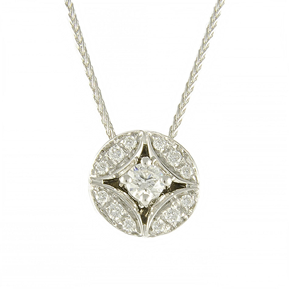 Collana SALVINI oro bianco e diamanti Fleur Ronde|bonini-gioielli
