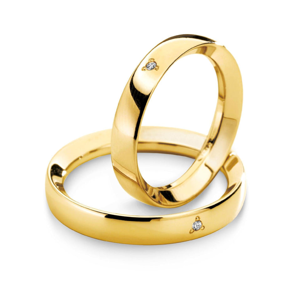 Fede oro giallo e diamante Ivana e Lorenzo COMETE|bonini-gioielli