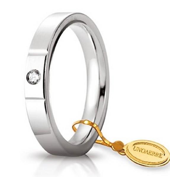 Fede oro bianco Cerchi di Luce con diamante UNOAERRE|bonini-gioielli