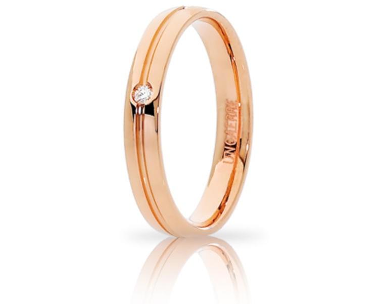 Fede oro rosa Lyra diamante Brillanti Promesse UNOAERRE|bonini-gioielli