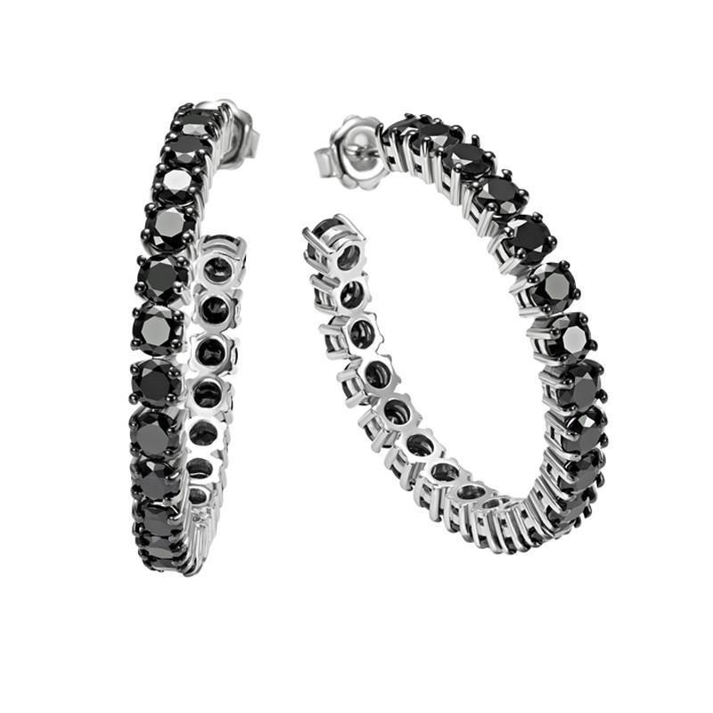 Orecchini verette in argento con zirconi neri BLISS|bonini-gioielli