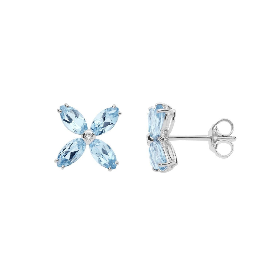 Orecchini topazio azzurro e diamanti ORB 1013 COMETE|bonini-gioielli