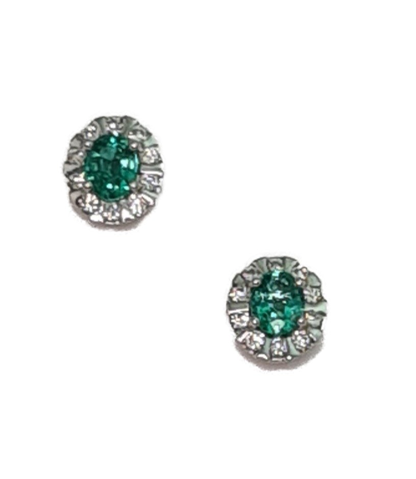 Orecchini smeraldi e diamanti in oro bianco SALVINI|bonini-gioielli