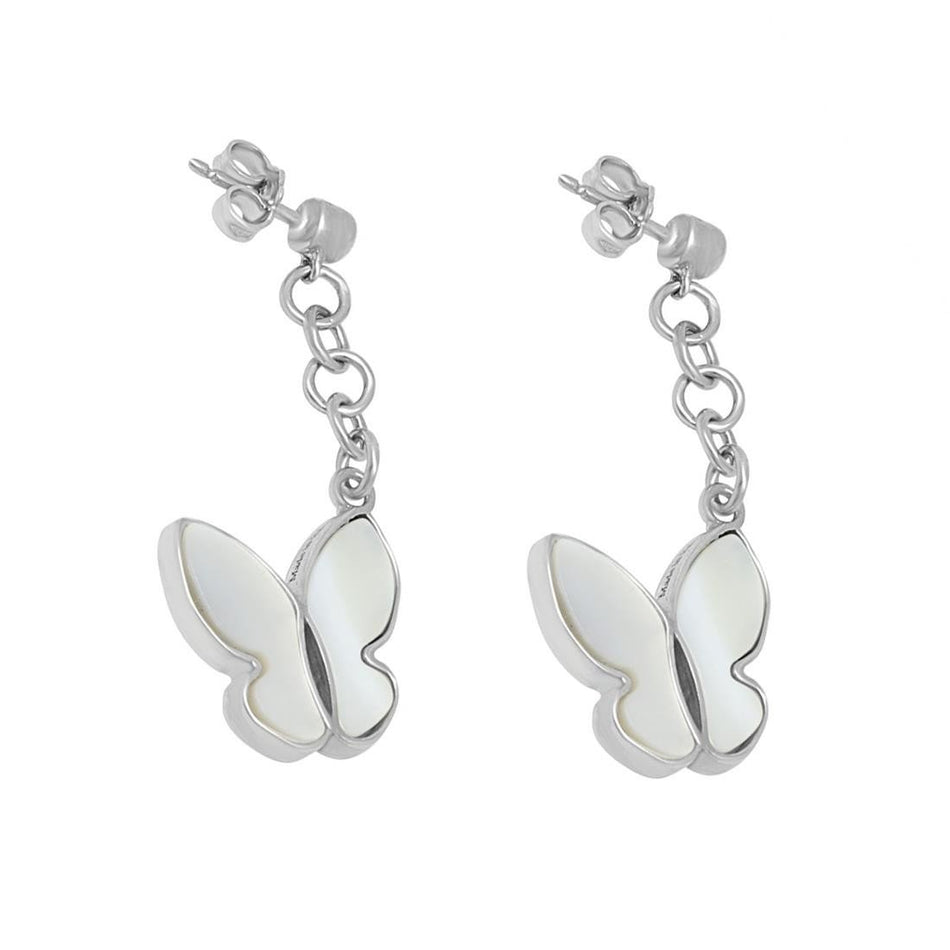 Orecchini SALVINI farfalle pendenti argento madreperla|bonini-gioielli