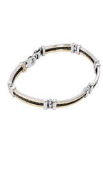 Bracciale uomo oro giallo e acciaio nero|bonini-gioielli