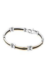 Bracciale uomo oro giallo 750/1000 e acciaio nero|bonini-gioielli
