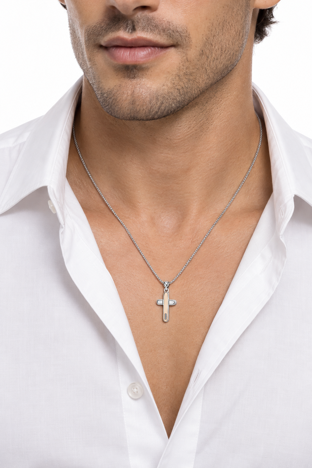 Collana uomo acciaio PVD rosé e diamanti Diamonds Label GLB 701 COMETE|bonini-gioielli