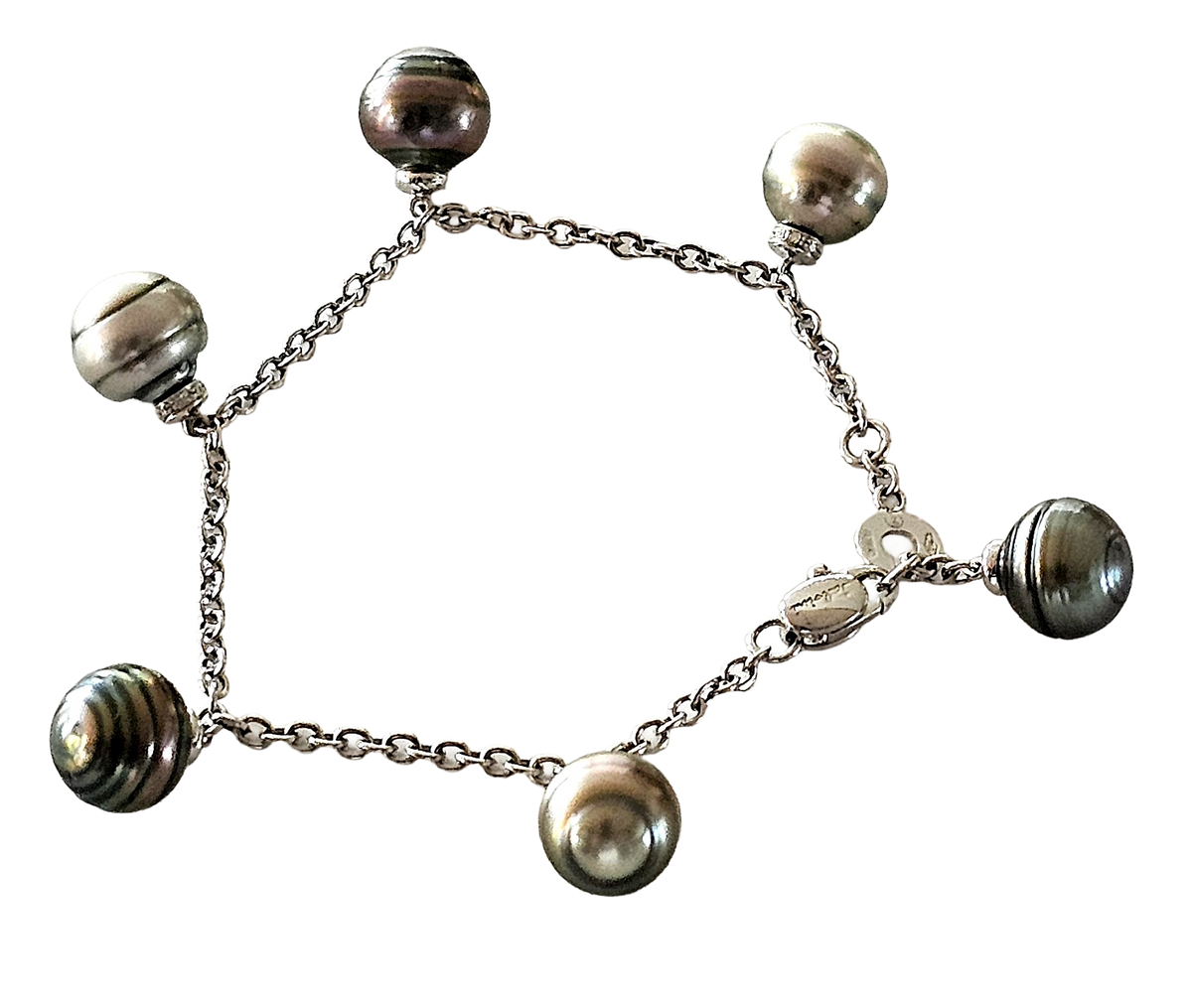 Bracciale Salvini Mambo oro bianco e perle Tahiti|bonini-gioielli