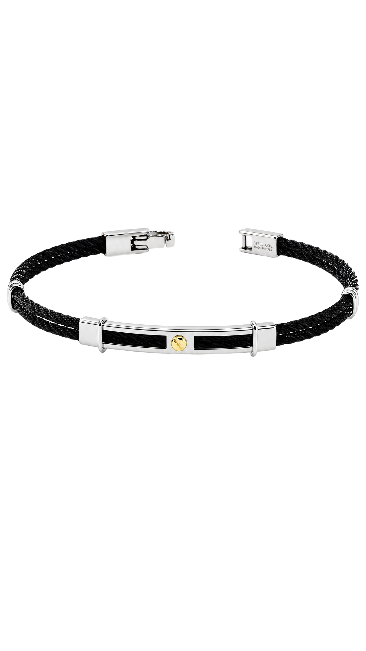 Bracciale uomo rigido acciaio blu e oro|bonini-gioielli