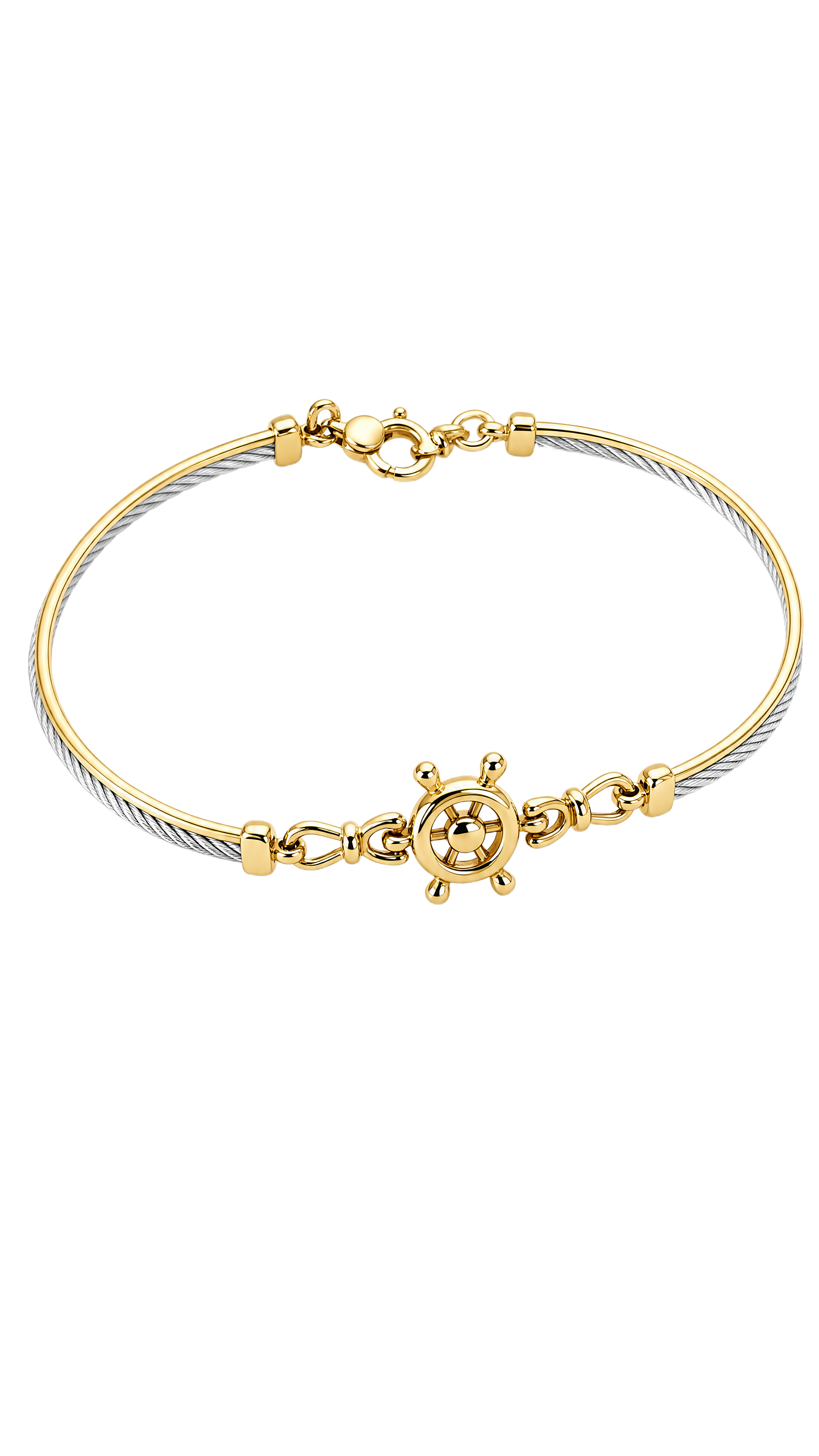 Bracciale Uomo Oro Giallo, acciaio con timone UNOAERRE|bonini-gioielli