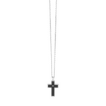 Collana uomo Cross in acciaio, PVD nero e zircone COMETE UGL 635|bonini-gioielli