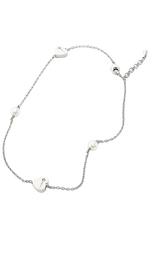 Collana oro bianco cuori e perle Happiness Salvini|bonini-gioielli