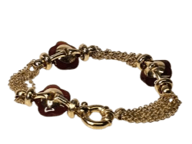 bracciale donna oro giallo 750/1000 e corniole UNOAERRE|bonini-gioielli