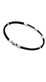 Bracciale uomo doppio cavetto acciaio blu e oro|bonini-gioielli