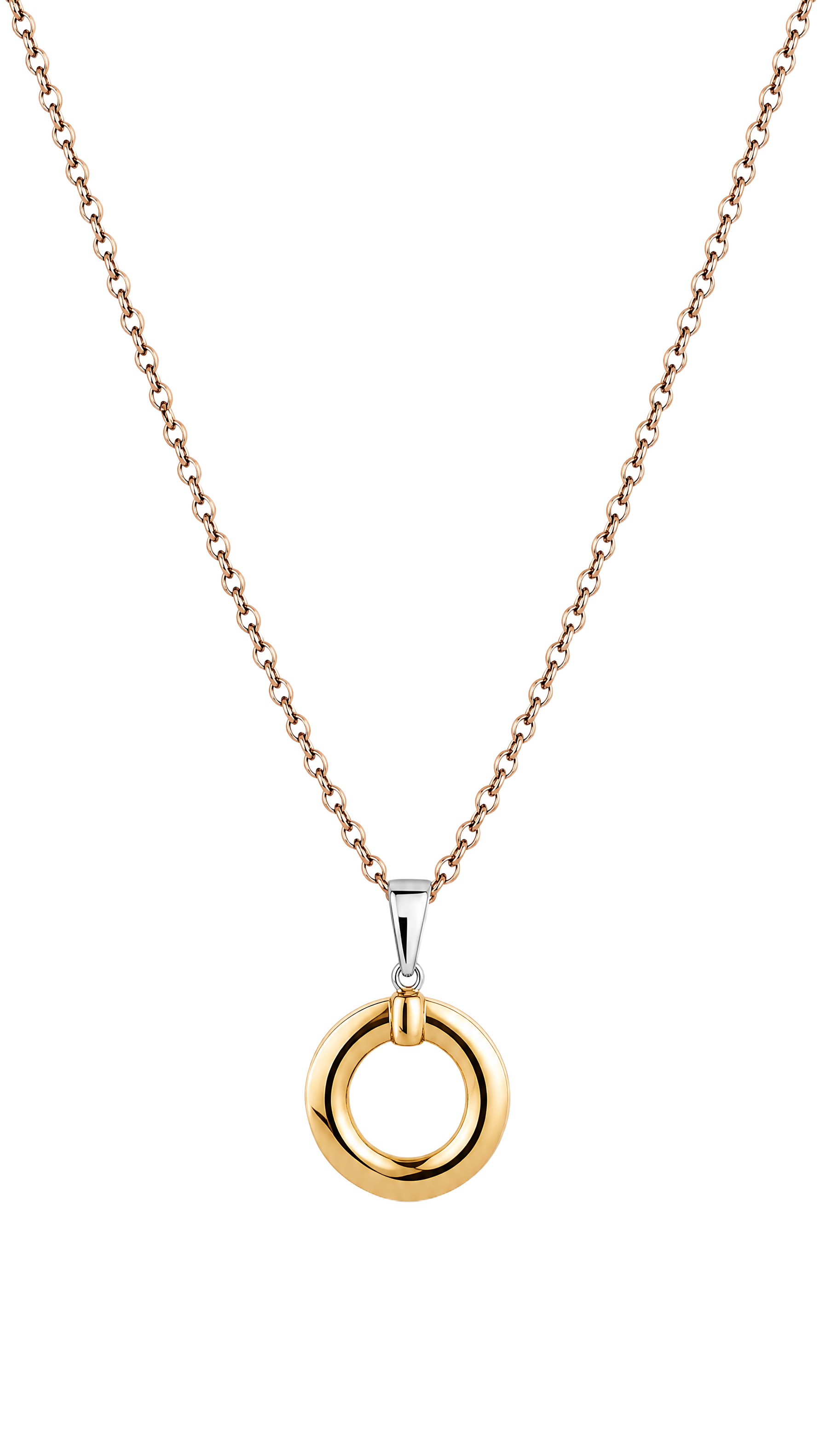 Collana con ciondolo Oro Rosé e Bianco 375/1000 UNOAERRE|bonini-gioielli