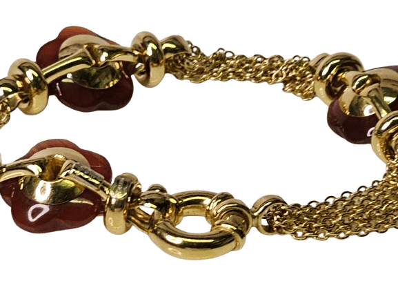 bracciale donna oro giallo 750/1000 e corniole UNOAERRE|bonini-gioielli