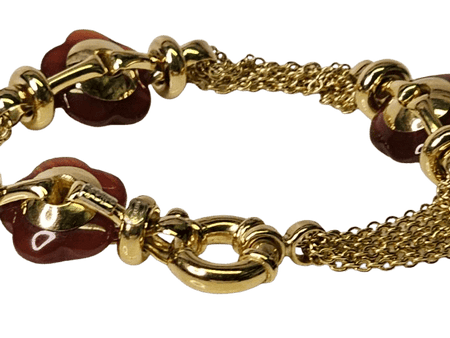 bracciale donna oro giallo 750/1000 e corniole UNOAERRE|bonini-gioielli