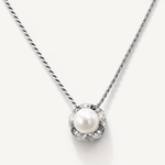 collana-perleparure-Orecchini Oro Bianco Perla e contorno Diamanti Salvini|bonini-gioielli