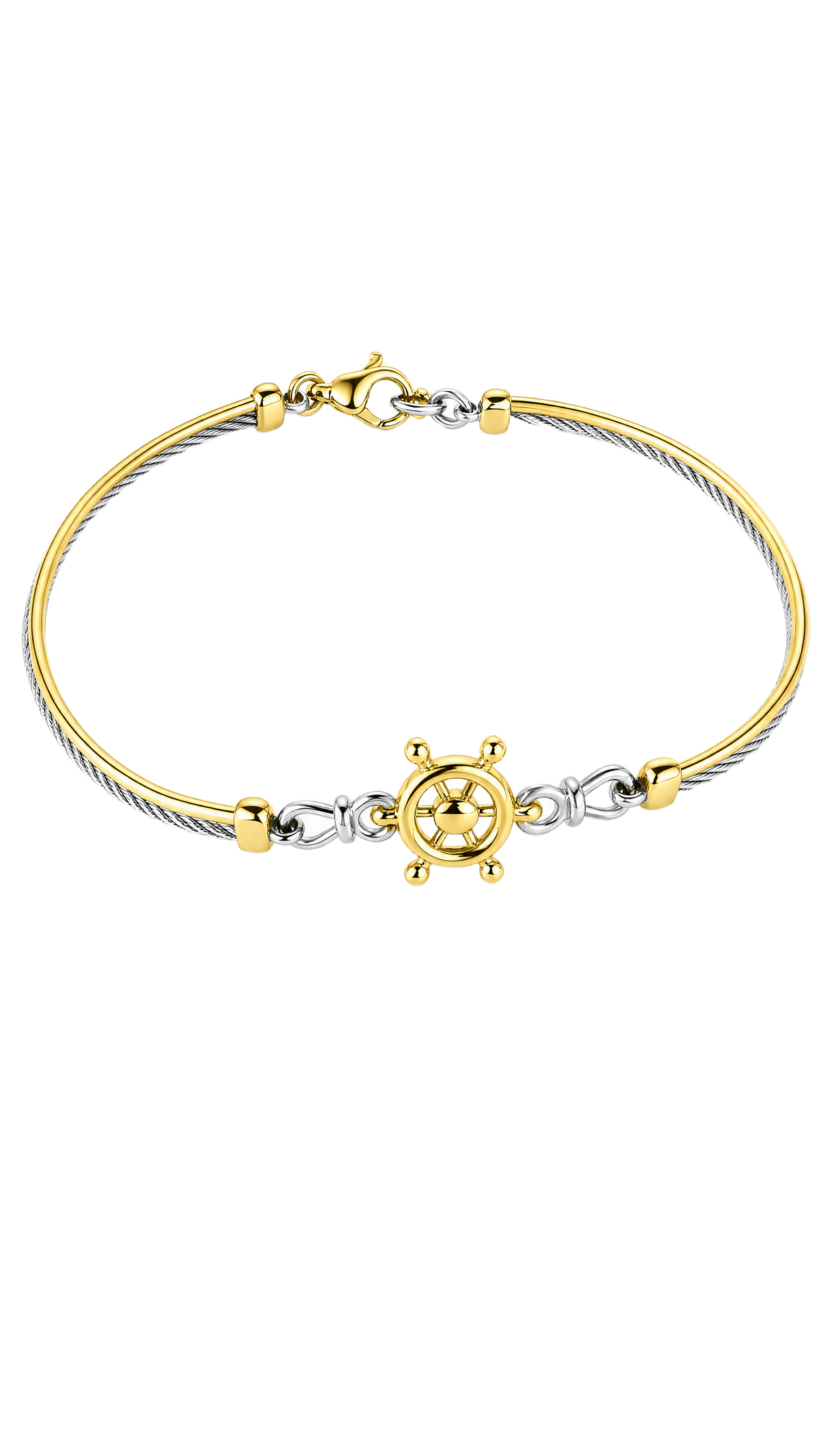 Bracciale Uomo Oro Giallo, acciaio con timone UNOAERRE|bonini-gioielli