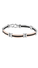 Bracciale uomo oro giallo e acciaio nero||bonini-gioielli