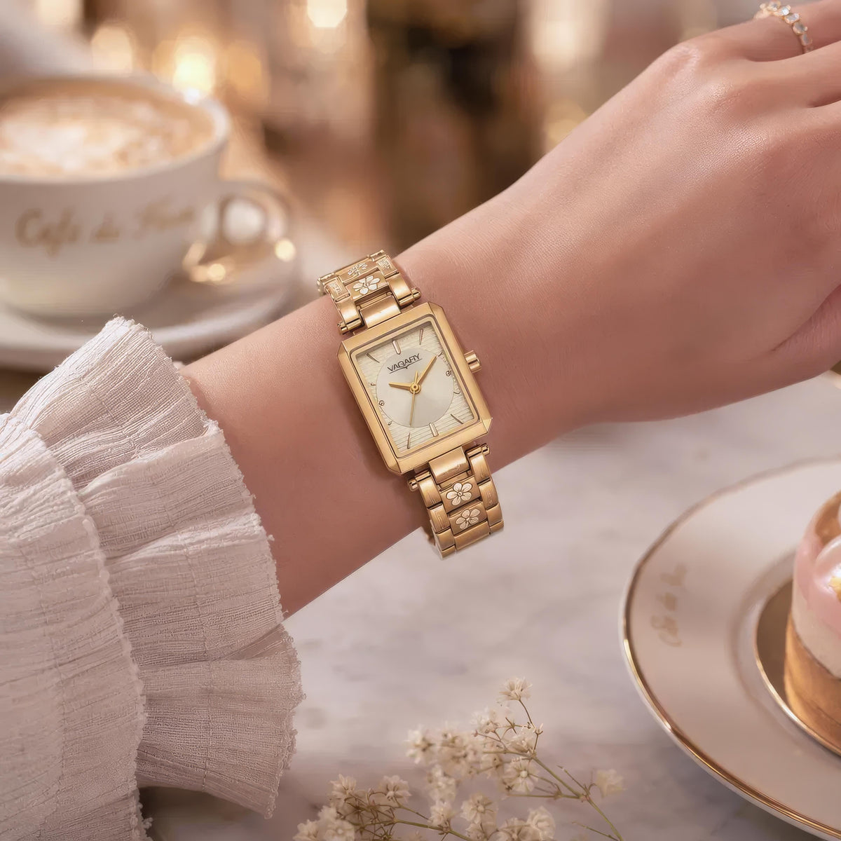 Orologio VAGARY donna rettangolare placcato oro Flair IK7-929-31|bonini-gioielli