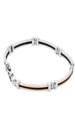 Bracciale uomo oro giallo e acciaio nero|bonini-gioielli
