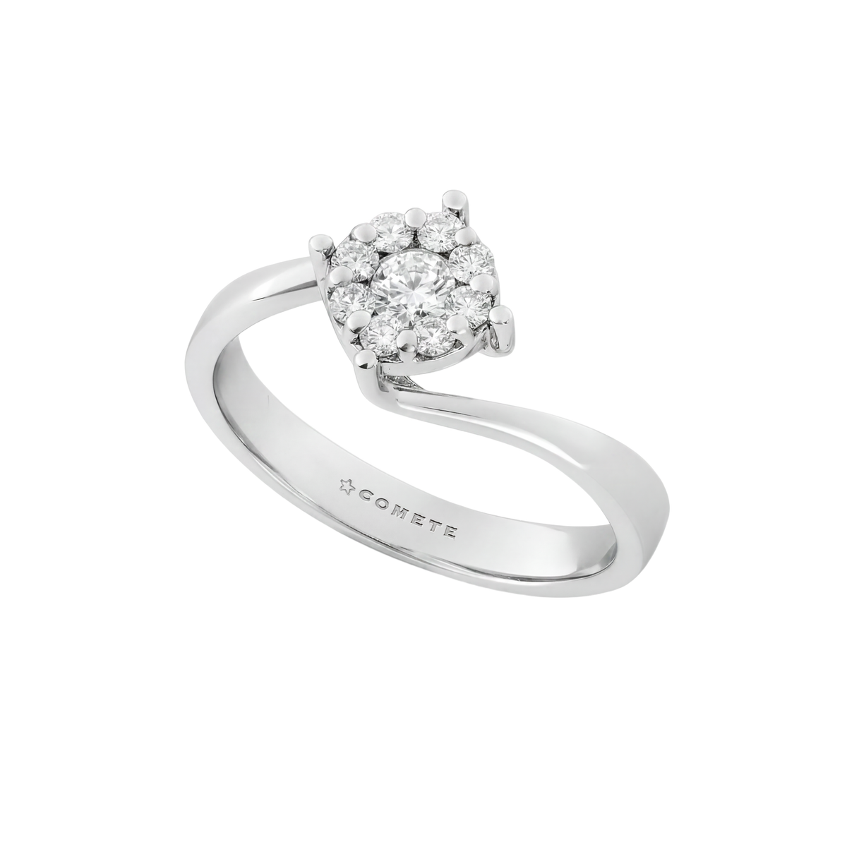 Anello oro bianco Rose di Diamante ANB 2758 COMETE|bonini-gioielli