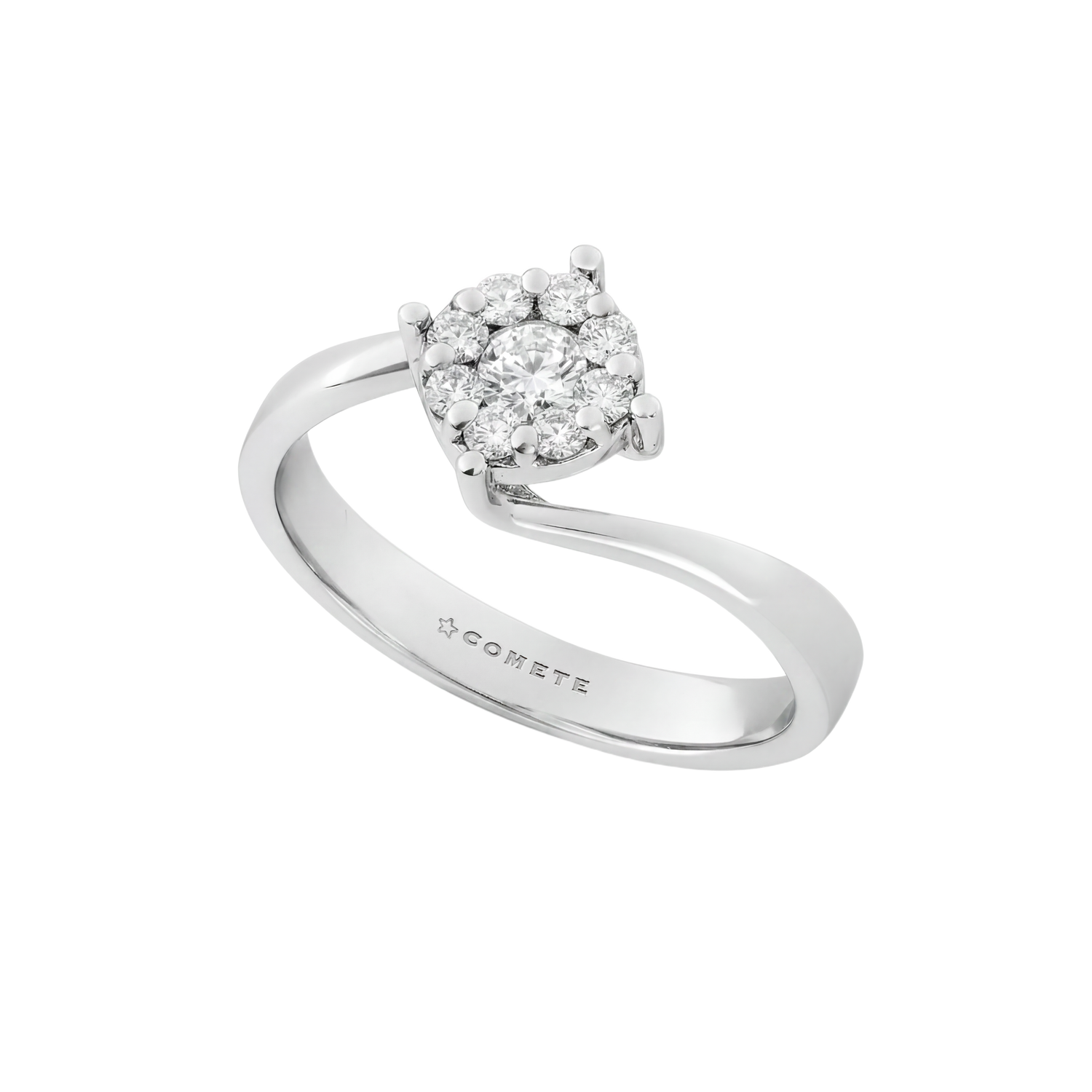 Anello oro bianco Rose di Diamante ANB 2758 COMETE|bonini-gioielli