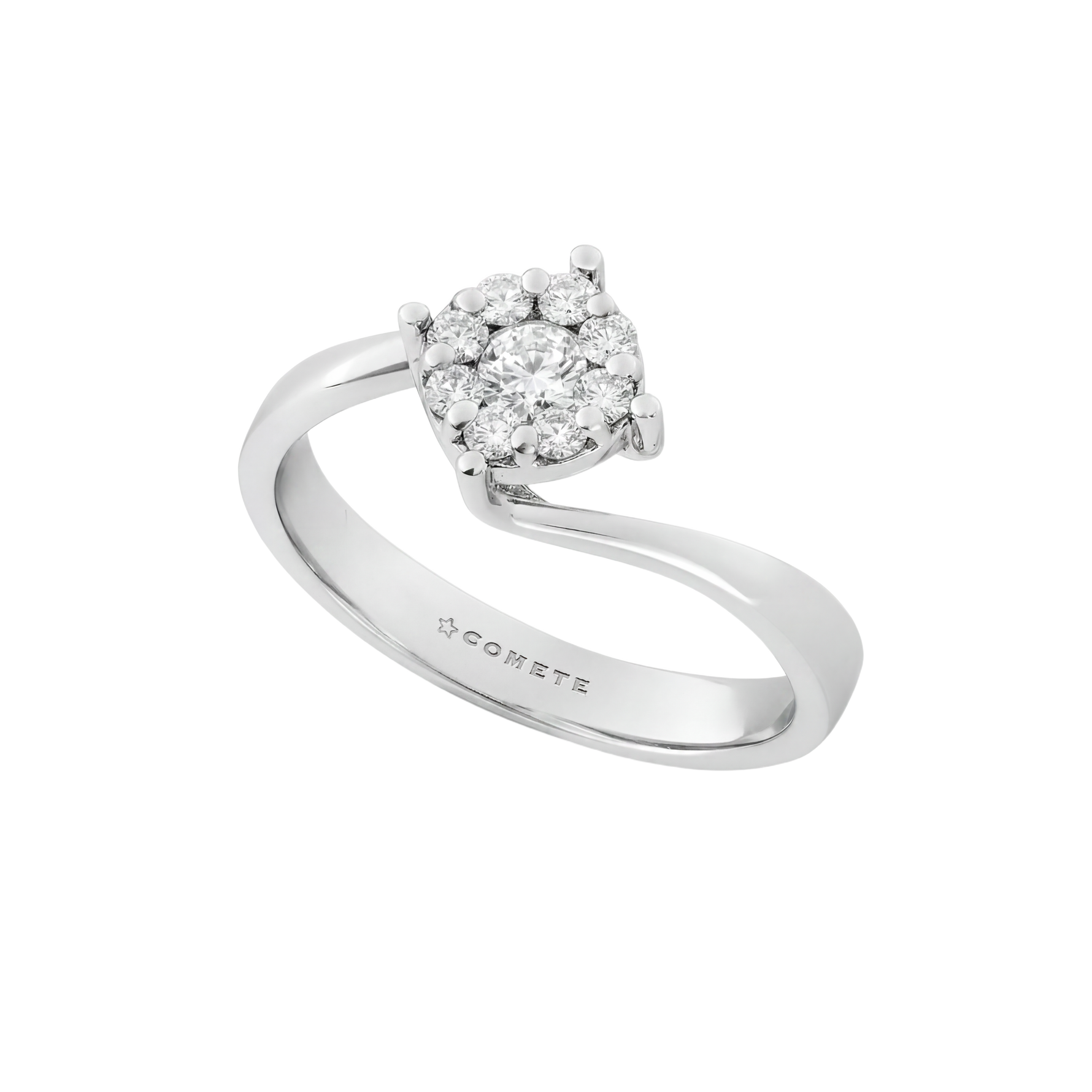 Anello oro bianco Rose di Diamante ANB 2758 COMETE|bonini-gioielli