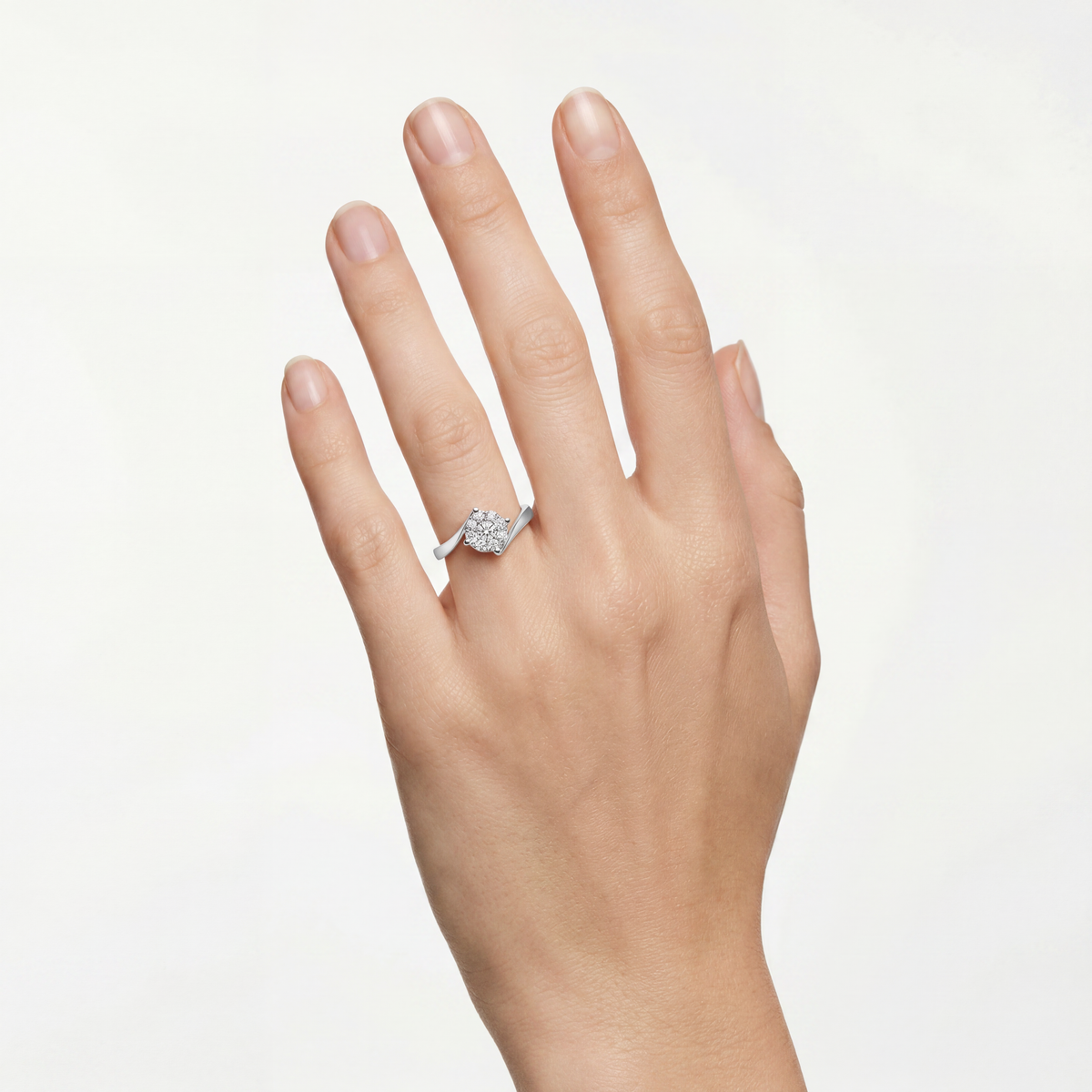 Anello oro bianco Rose di Diamante ANB 2758 COMETE|bonini-gioielli
