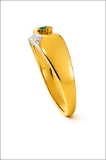 Anello oro giallo con smeraldo e diamanti UNOAERRE|bonini-gioielli