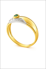 Anello oro giallo con smeraldo e diamanti UNOAERRE|bonini-gioielli
