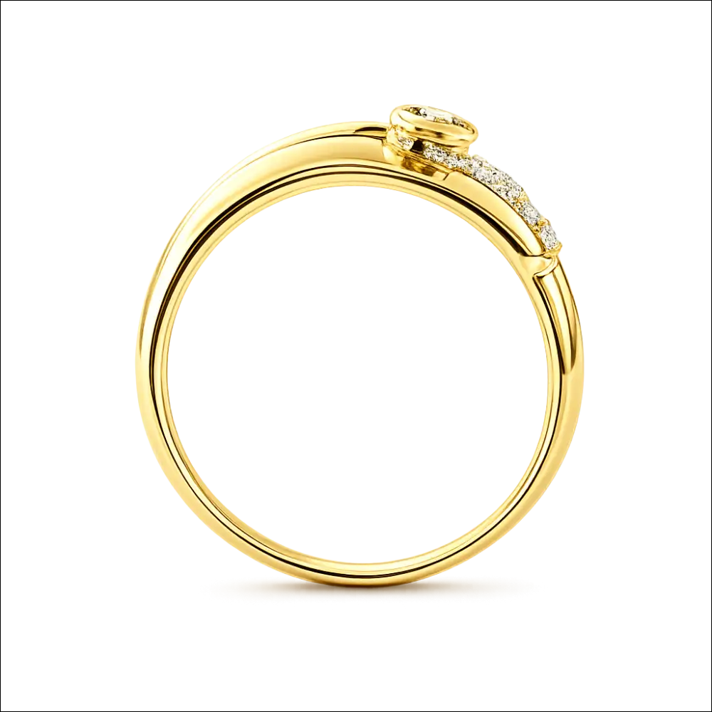 Anello oro giallo con smeraldo e diamanti UNOAERRE|bonini-gioielli