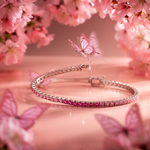 Bracciale Tennis cristalli rosa degradé in argento COMETE BRA 169|bonini-gioielli