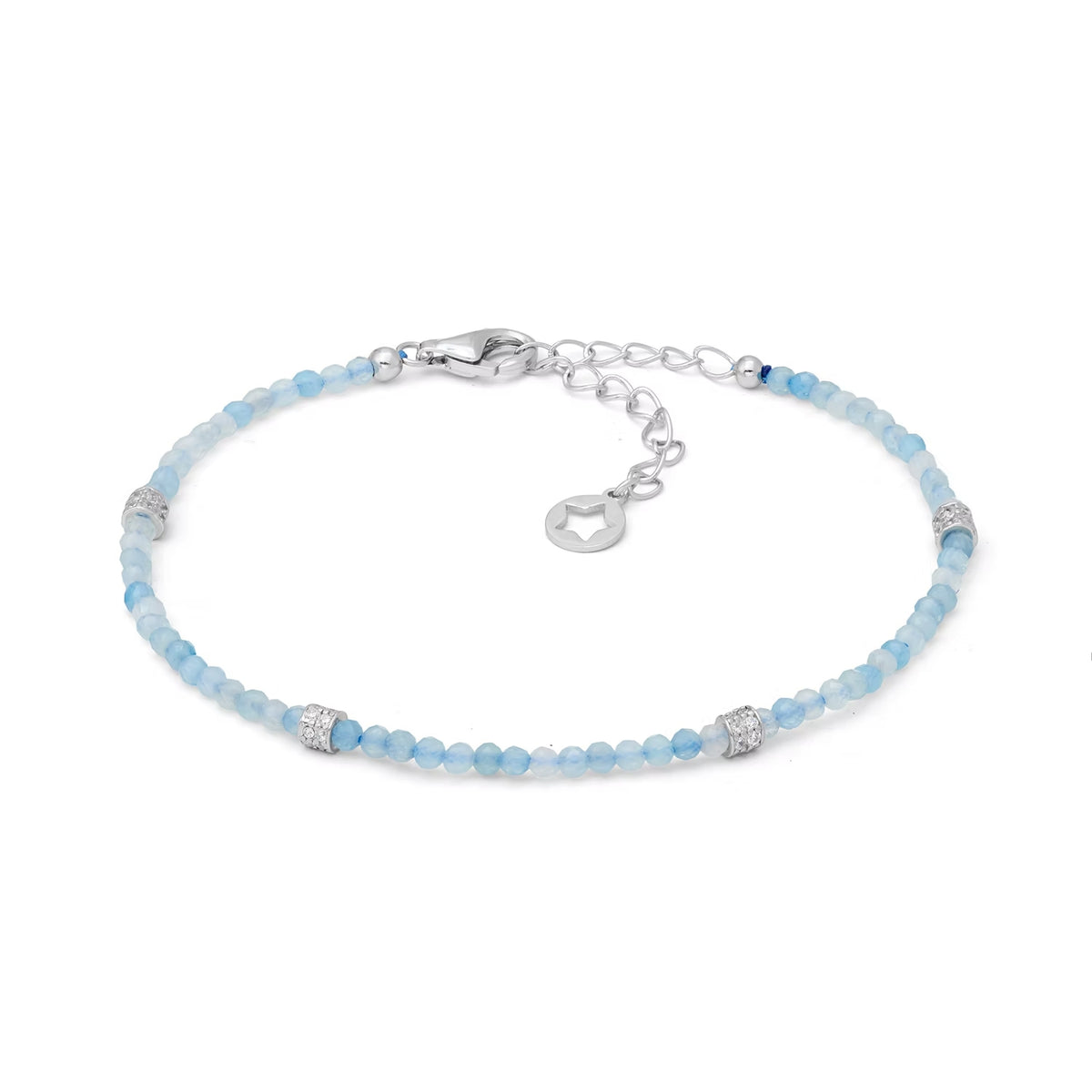 bracciale argento, acquamarina e zirconi Gift & Color BRA 292 COMETE|bonini-gioielli
