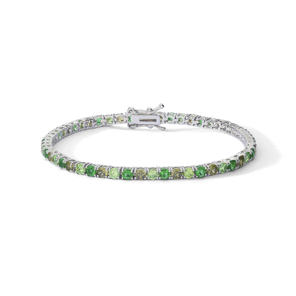 bracciale tennis argento zirconi  verdi COMETE BRA 266|bonini-gioielli