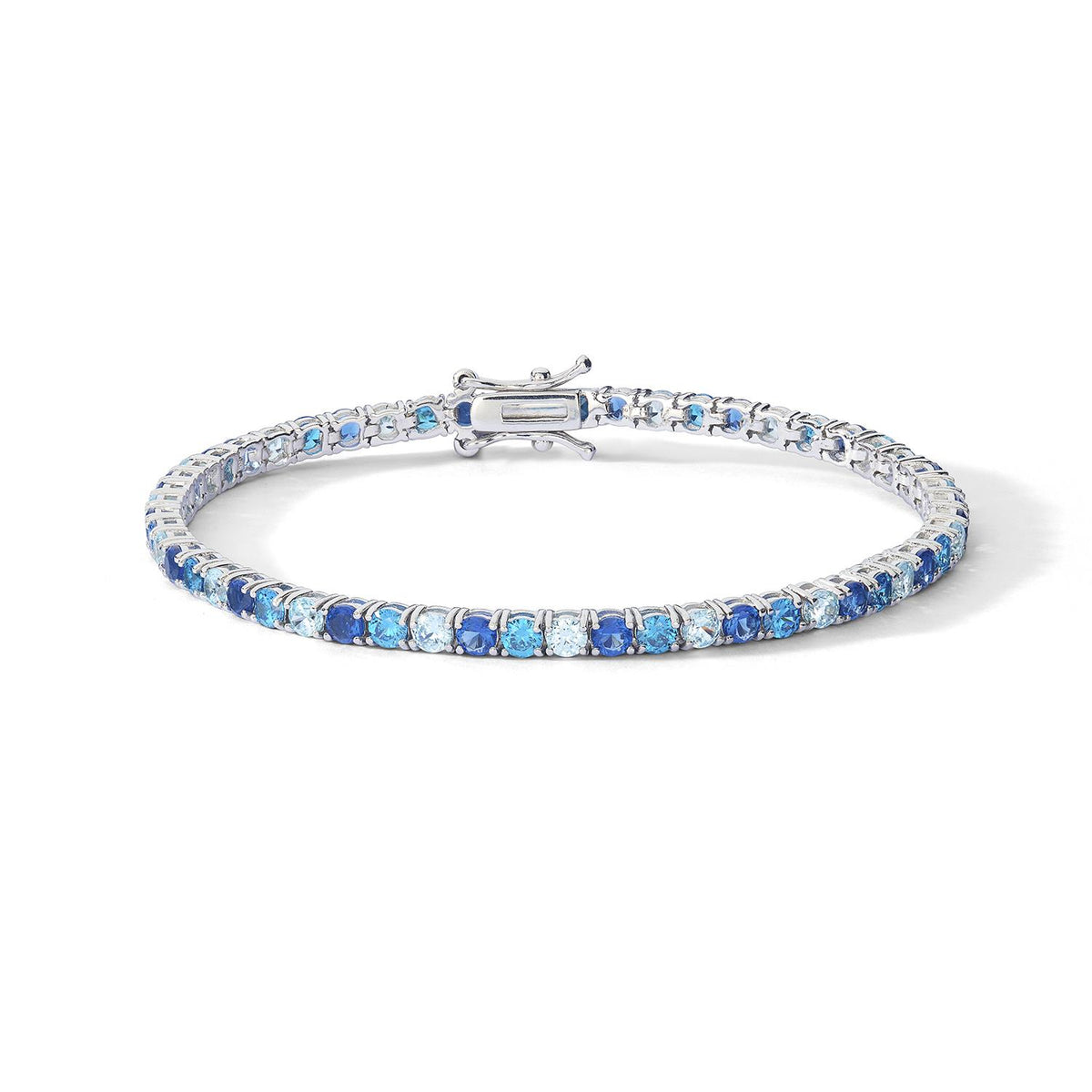 bracciale tennis argento zirconi azzurri COMETE BRA 267|bonini-gioielli