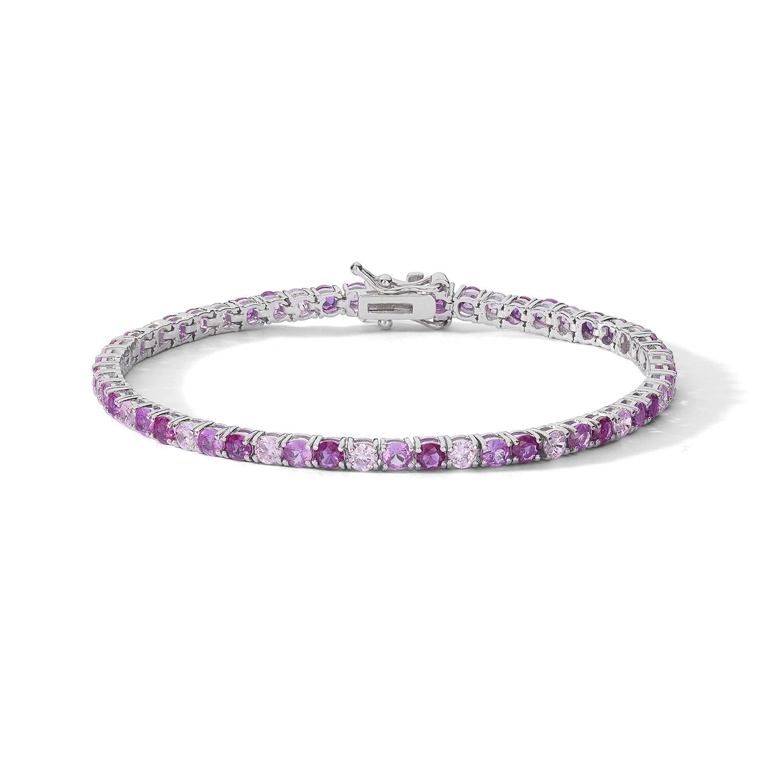 bracciale tennis argento zirconi fucsia e rosa COMETE BRA 268|bonini-gioielli