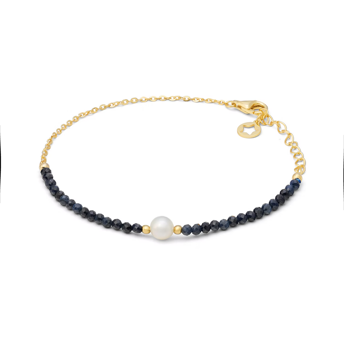 bracciale-parure-Girocollo argento dorato, zaffiri blu e perla Gift&Colour GLA297 COMETE|bonini-gioielli